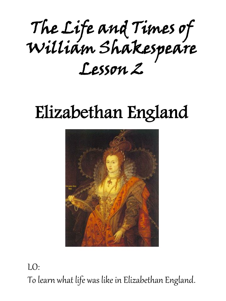 the life and times of william shakespeare lesson 2