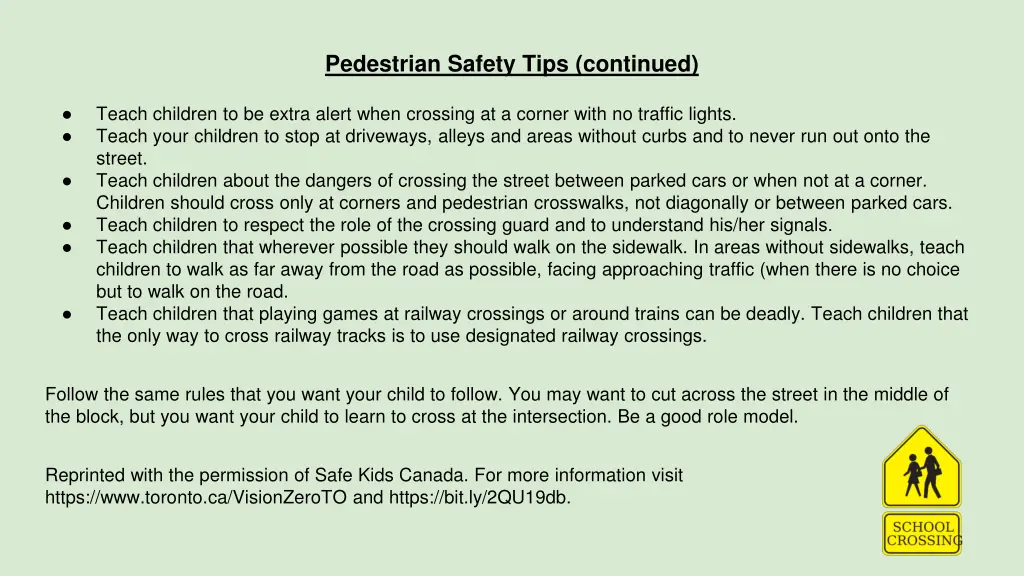 pedestrian safety tips continued