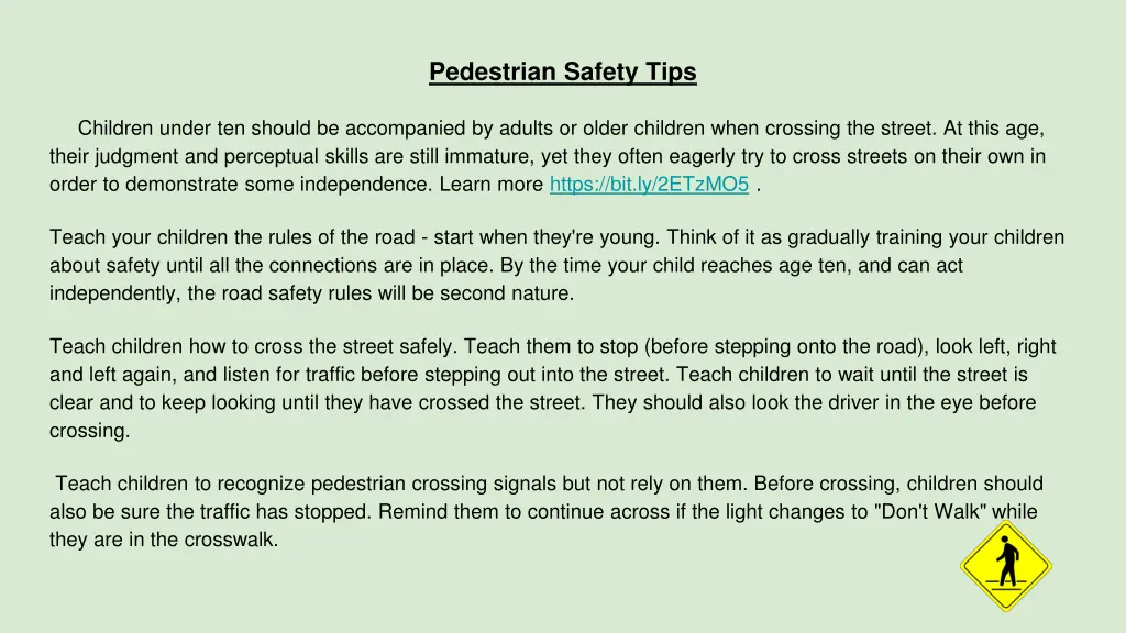 pedestrian safety tips