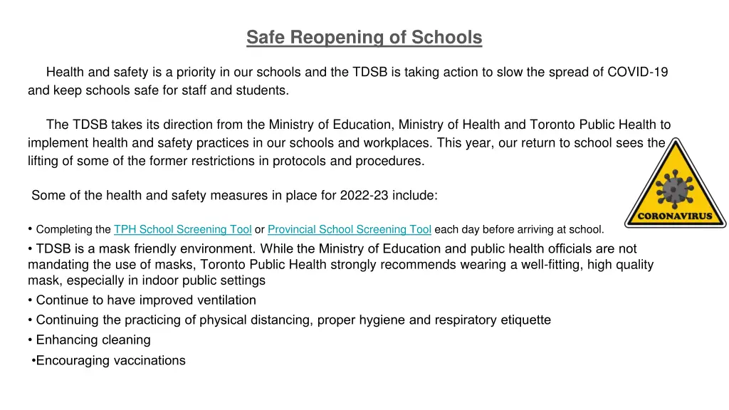 safe reopening of schools