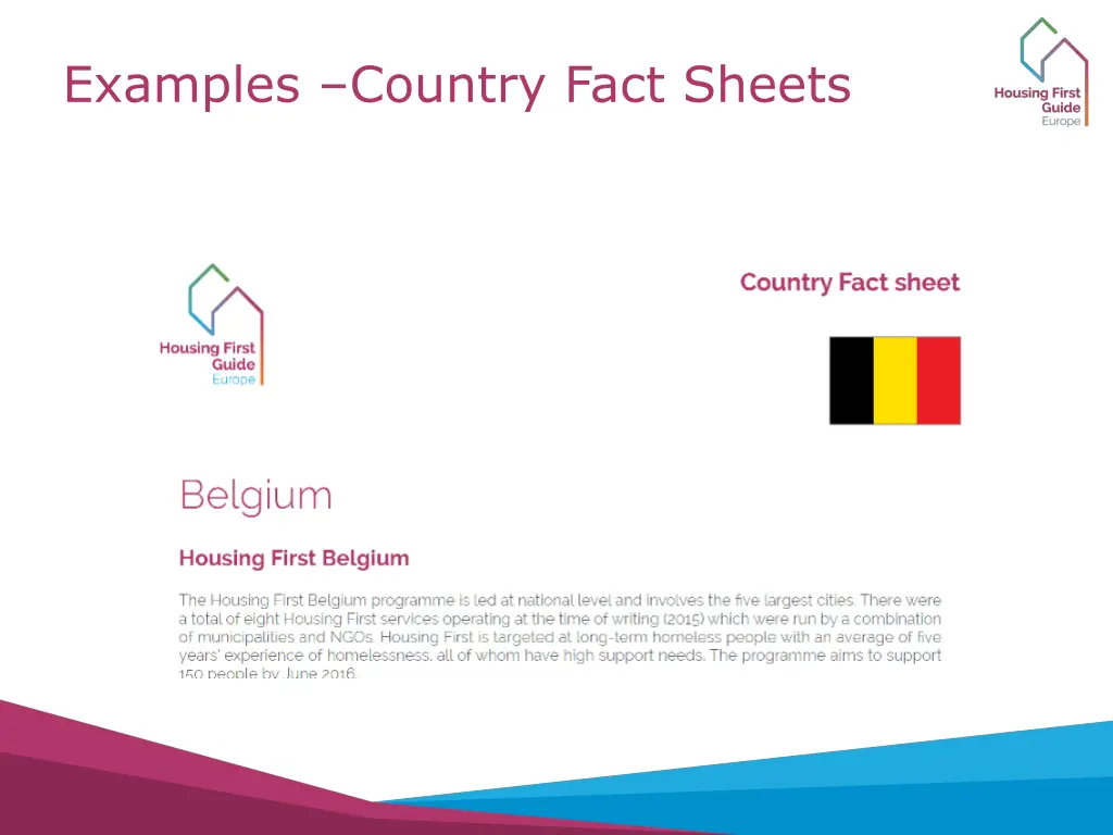 examples country fact sheets