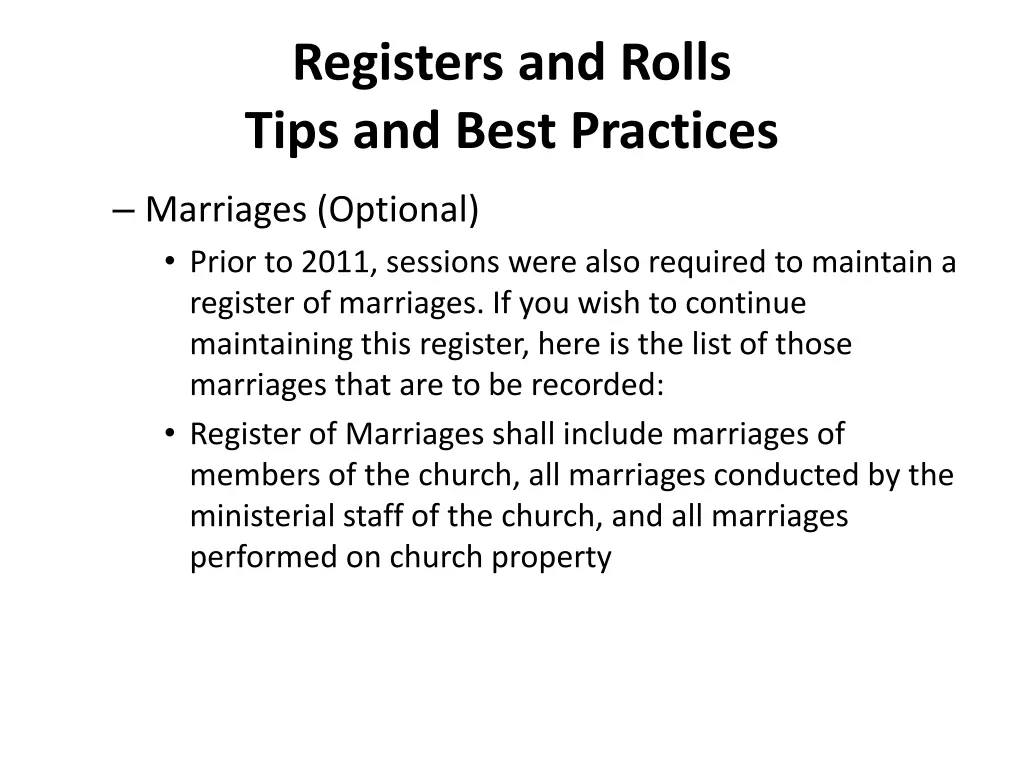 registers and rolls tips and best practices 4