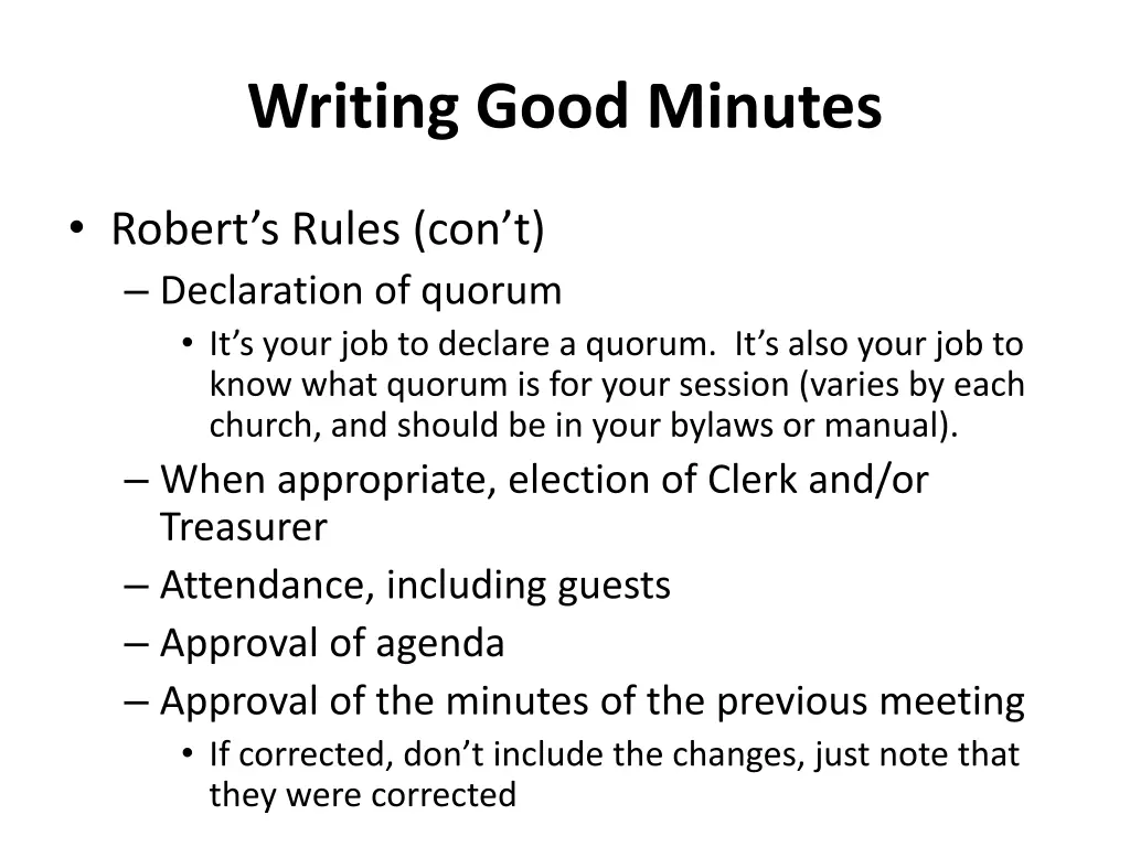 writing good minutes 2