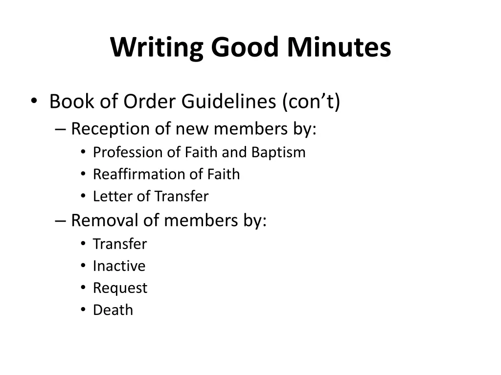 writing good minutes 6