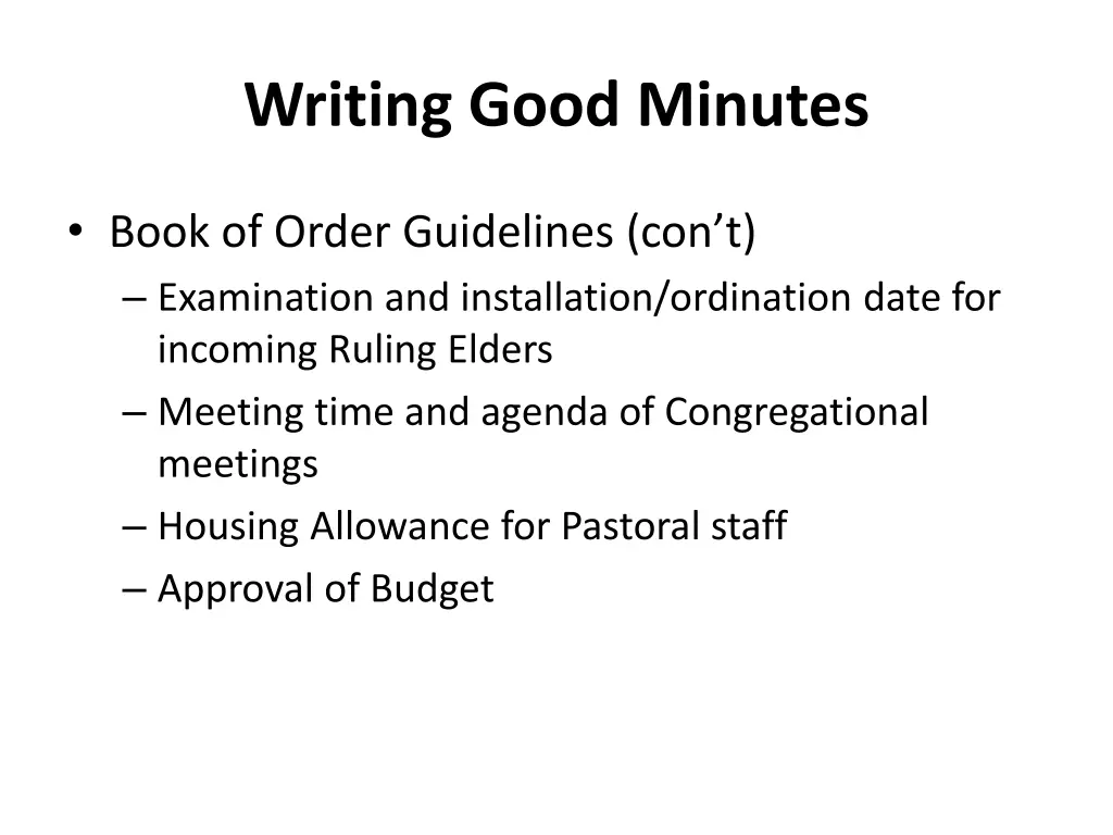 writing good minutes 7