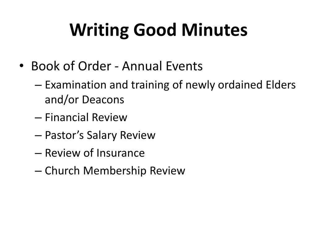 writing good minutes 8