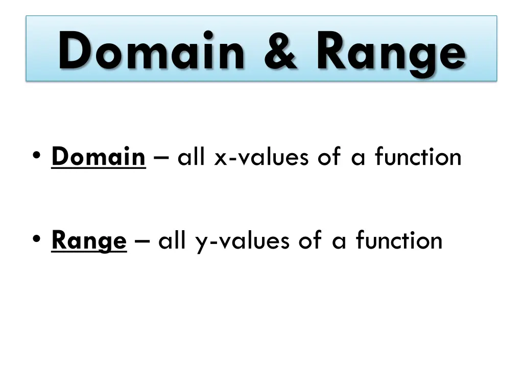 domain range