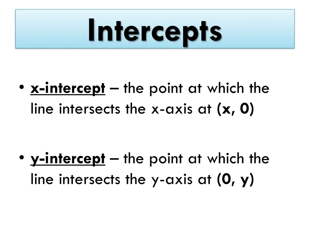 intercepts