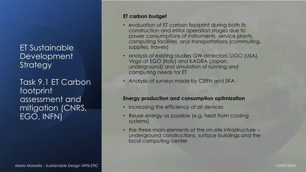 et carbon budget evaluation of et carbon