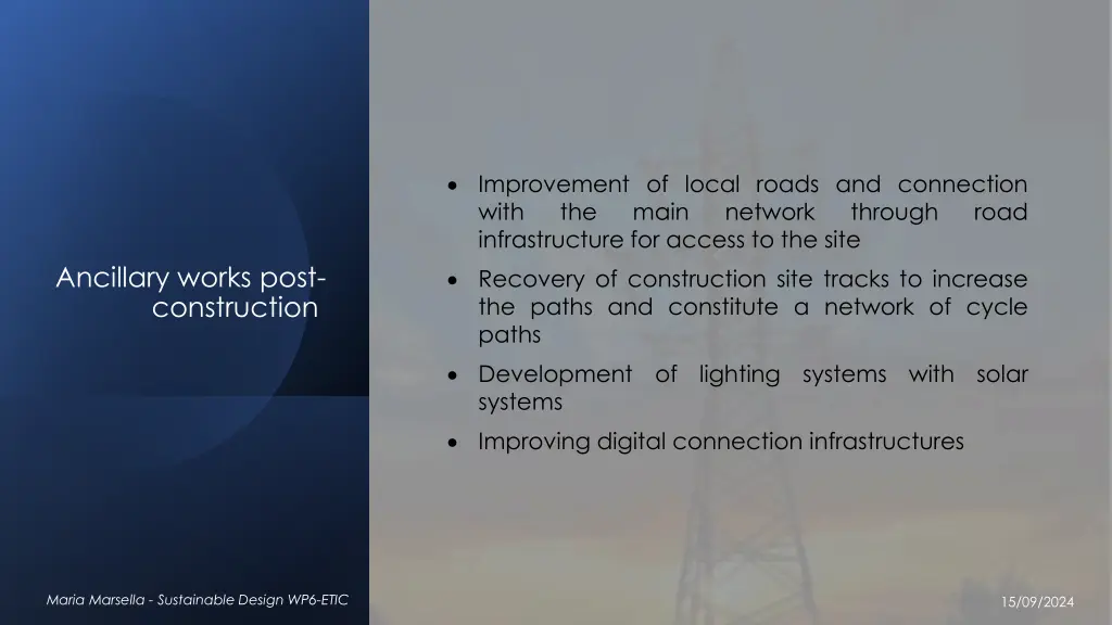 improvement of local roads and connection with