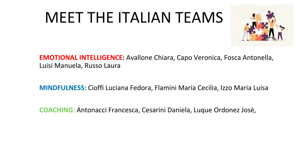 meet the italian teams