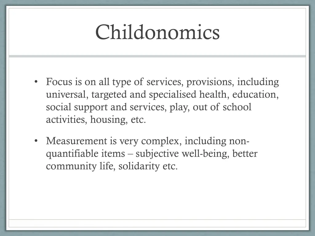 childonomics 1