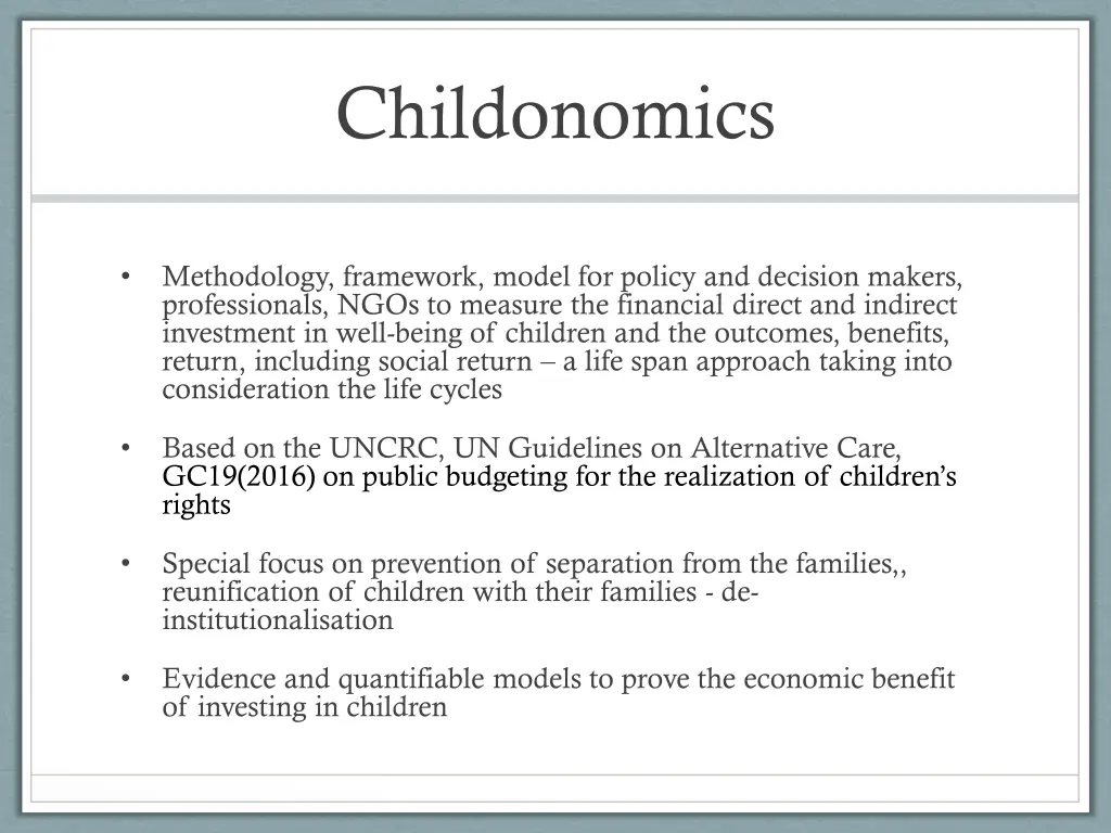 childonomics