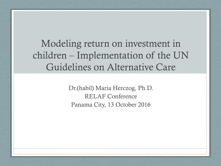 modeling return on investment in children