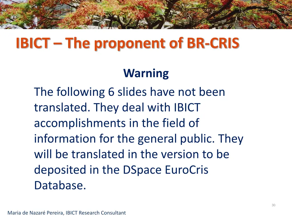 ibict the proponent of br cris 9