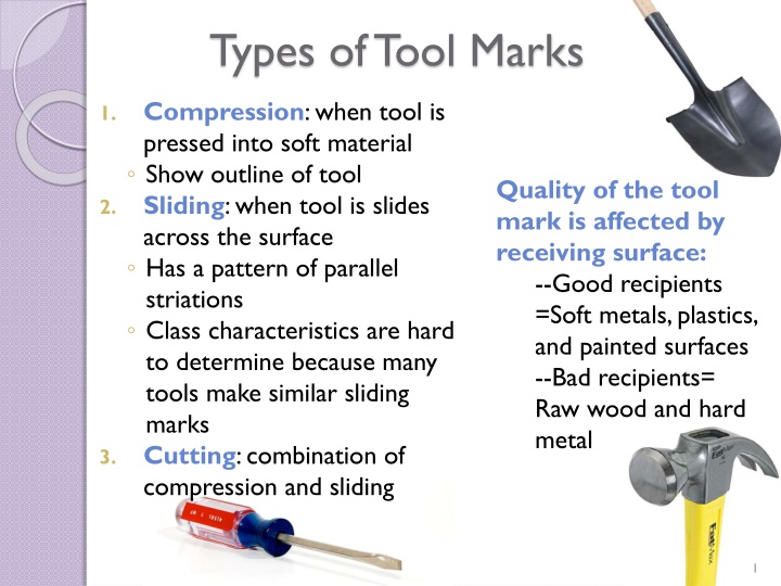 types of tool marks