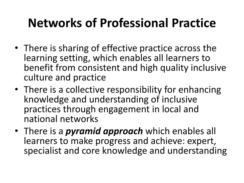 networks of professional practice