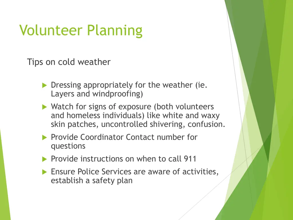 volunteer planning