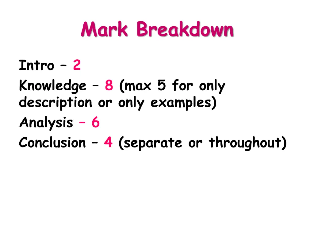 mark breakdown