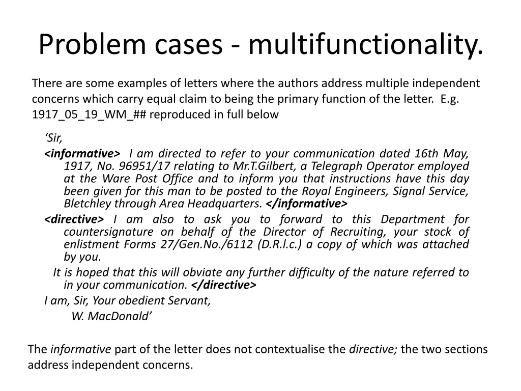 problem cases multifunctionality