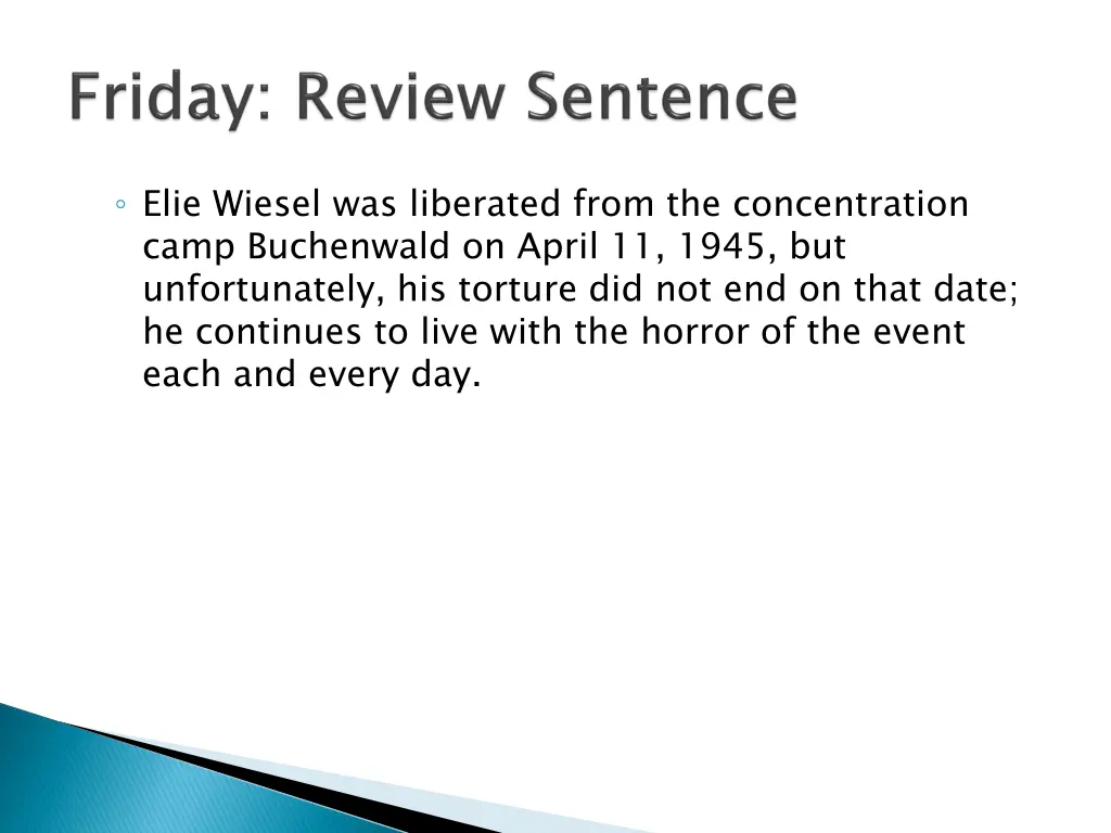 elie wiesel was liberated from the concentration