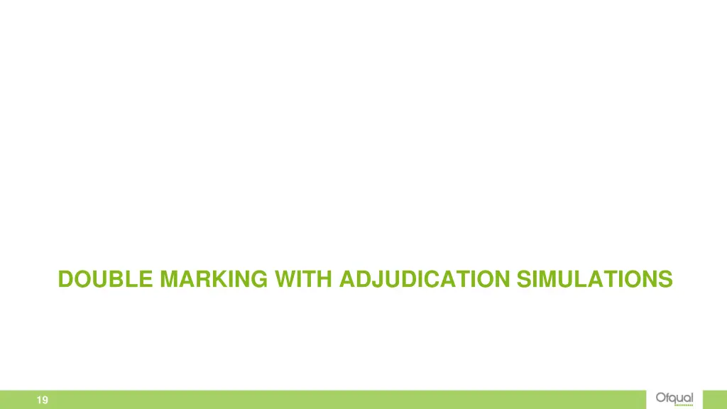 double marking with adjudication simulations