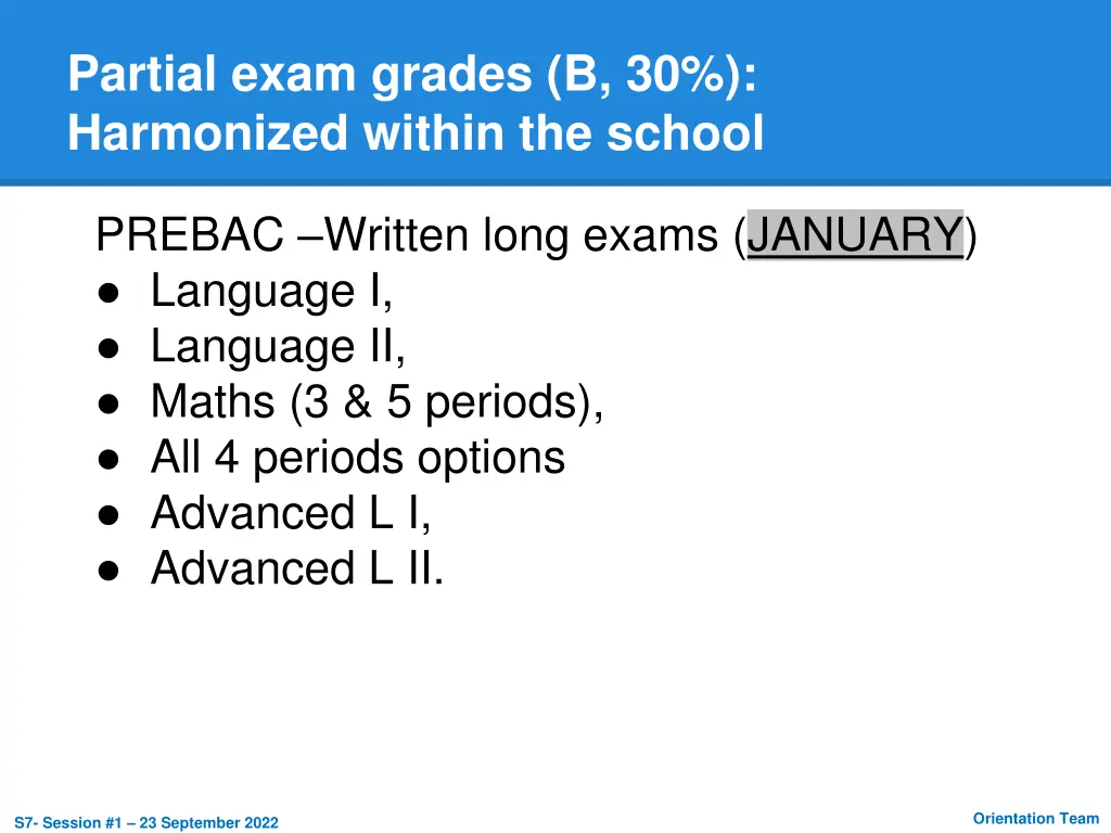 partial exam grades b 30 harmonized within