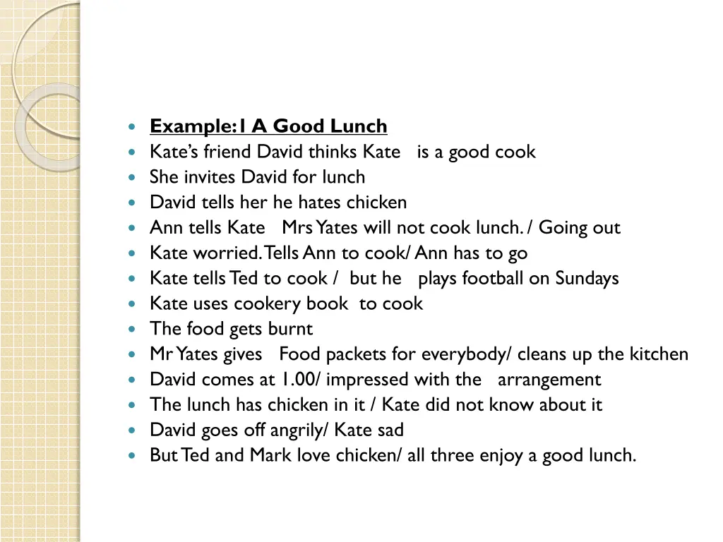 example 1 a good lunch kate s friend david thinks