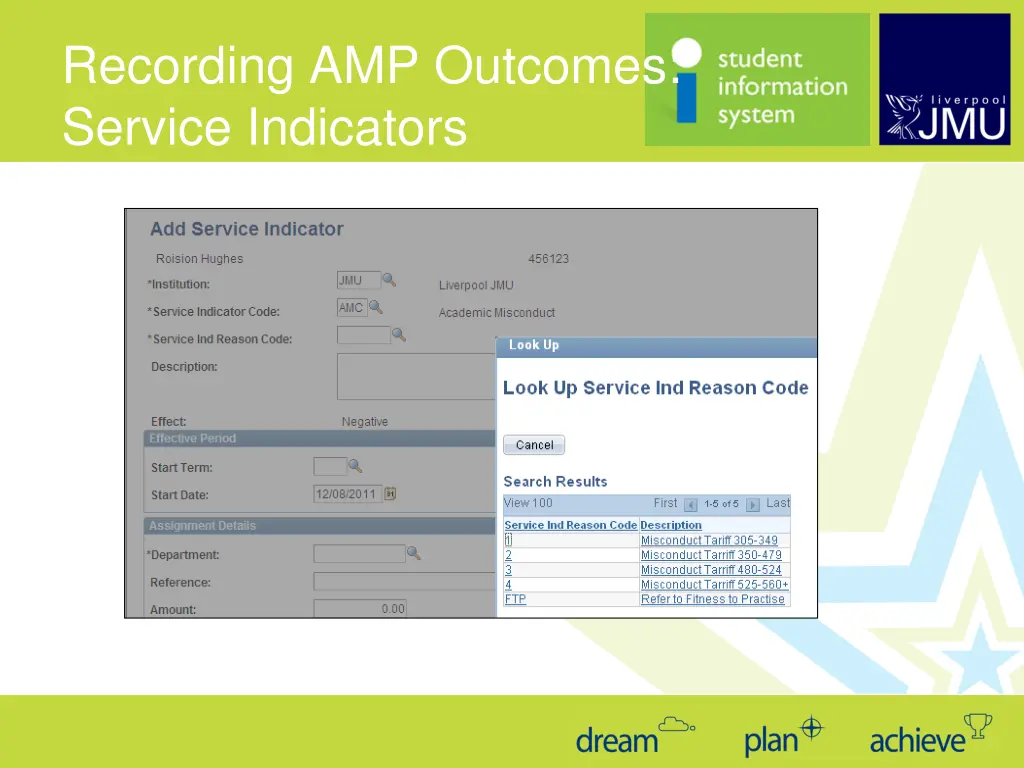 recording amp outcomes service indicators 1