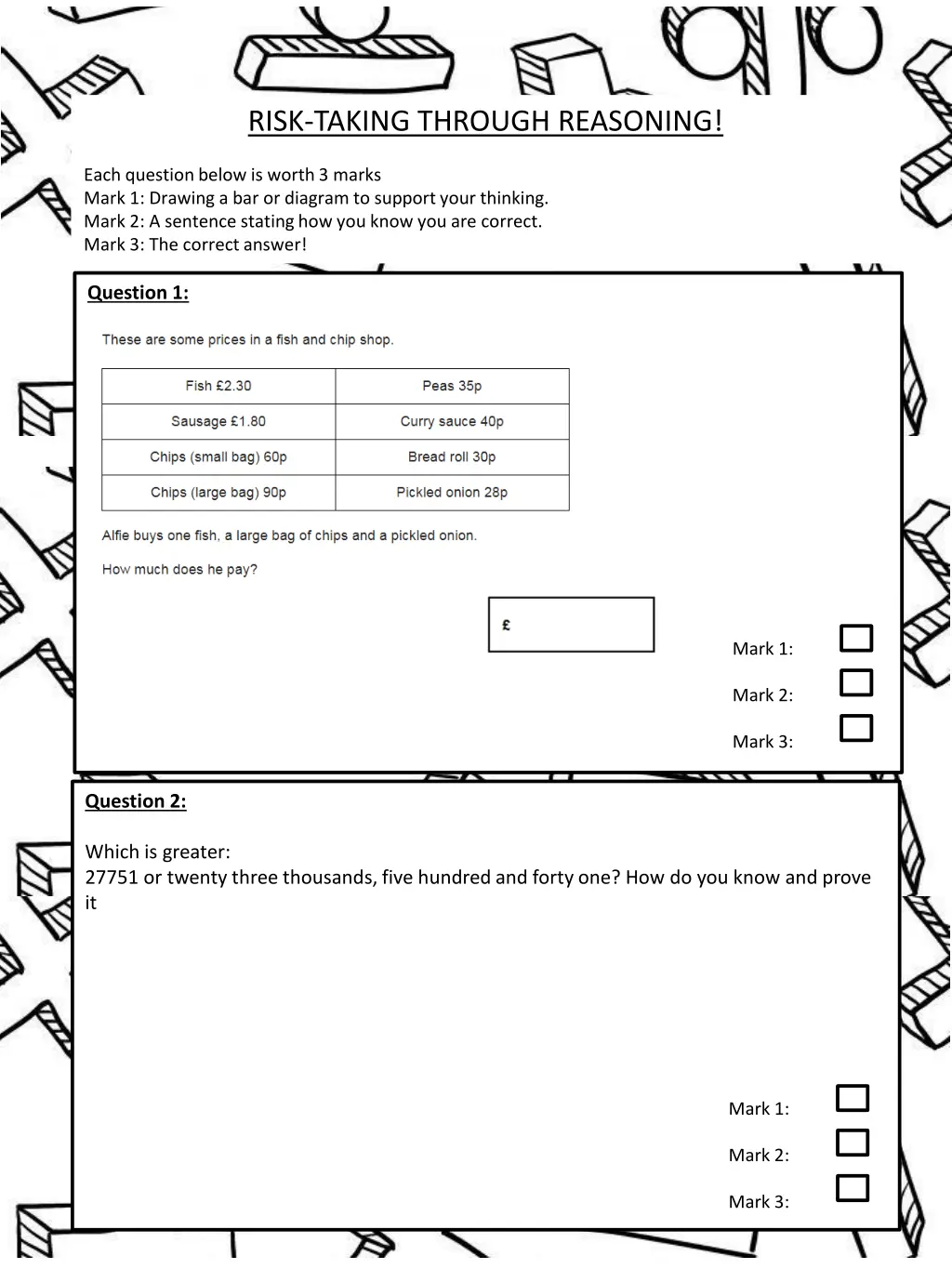 risk taking through reasoning 1