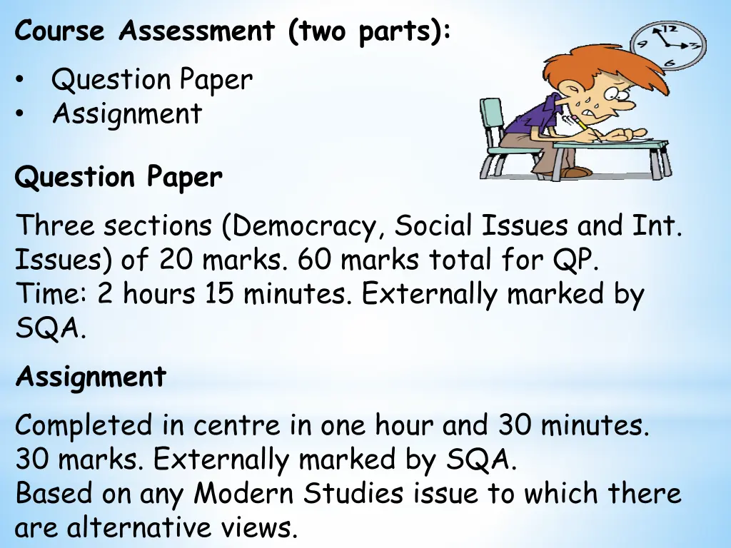 course assessment two parts question paper