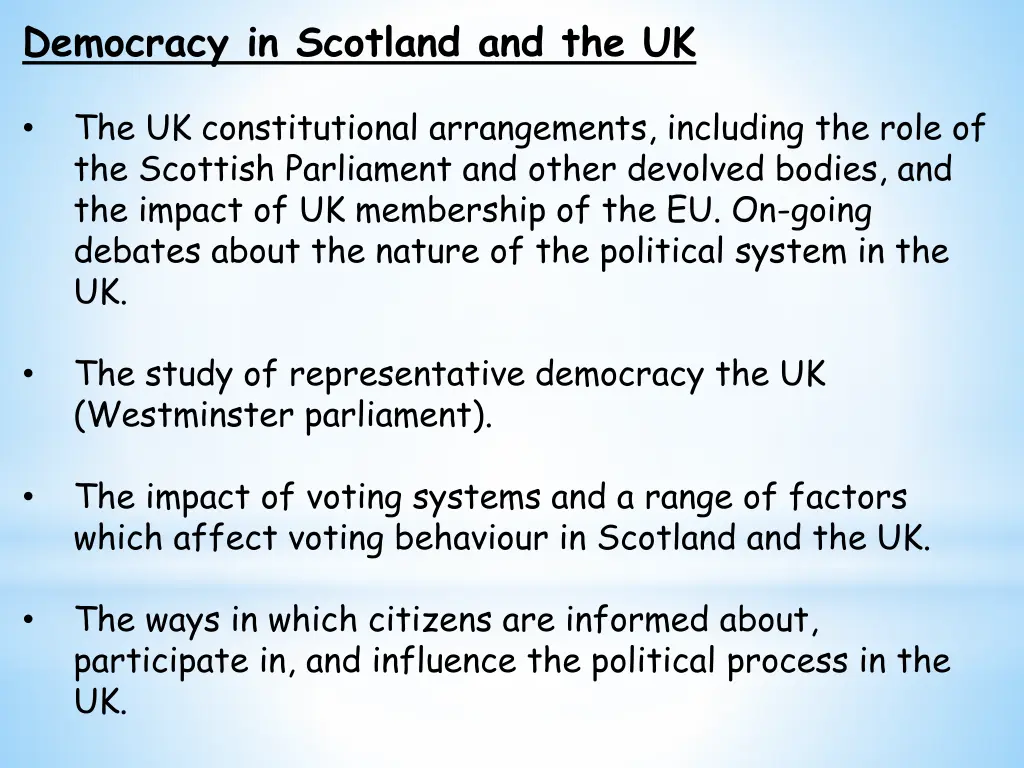 democracy in scotland and the uk