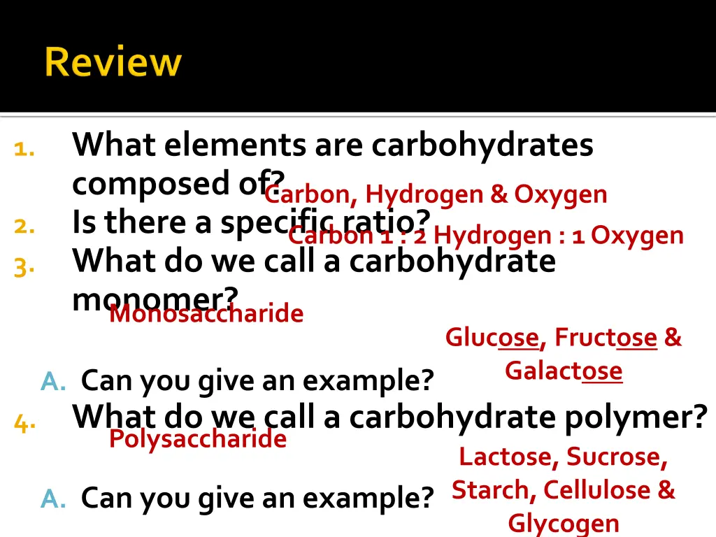 what elements are carbohydrates composed