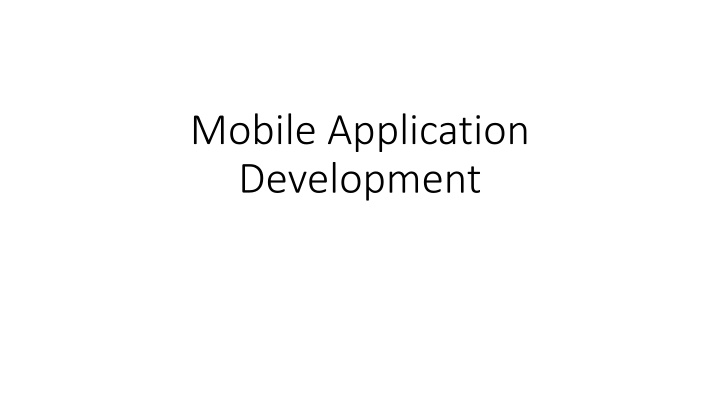 mobile application development