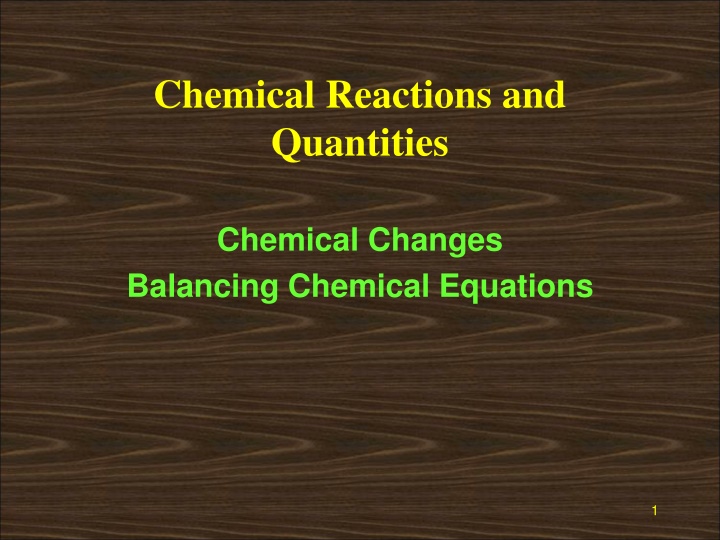 chemical reactions and quantities