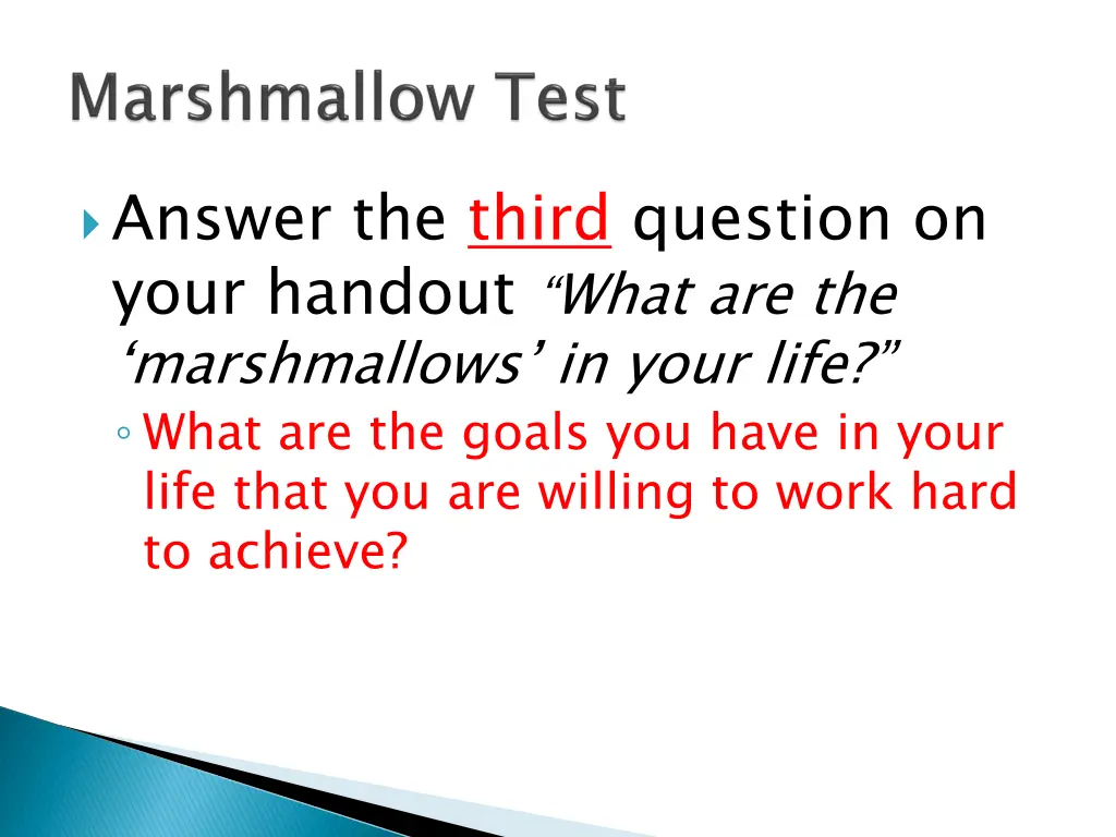 answer the third question on your handout what