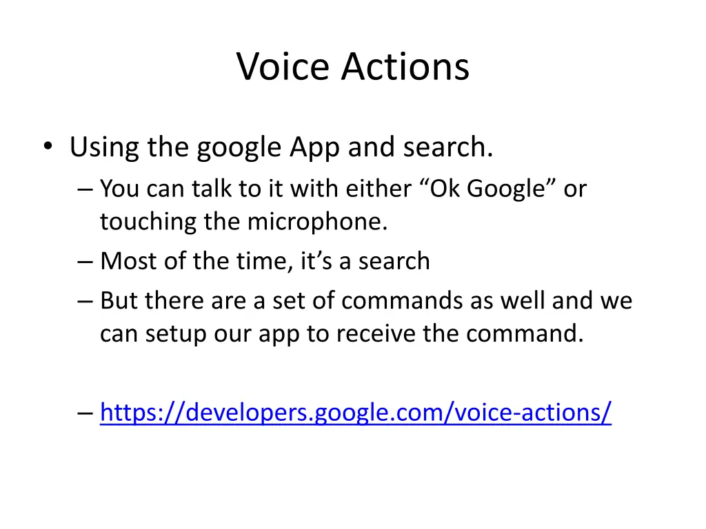 voice actions