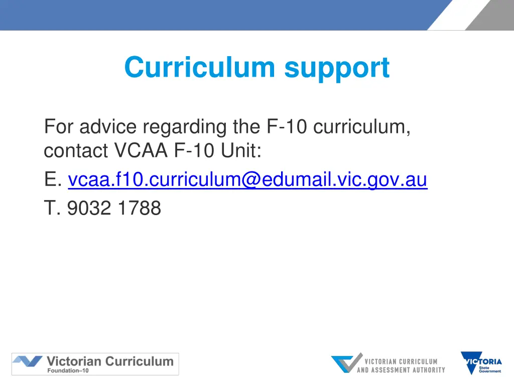 curriculum support