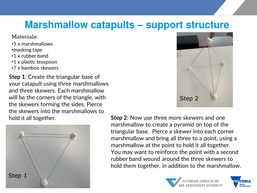 marshmallow catapults support structure materials