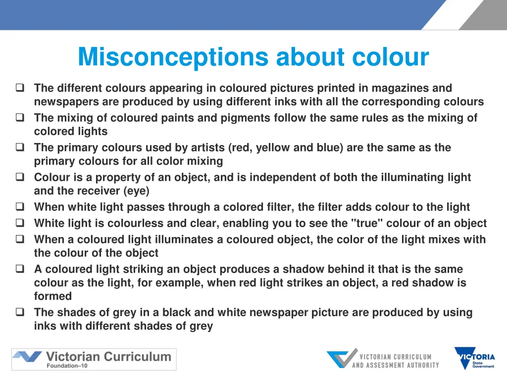 misconceptions about colour