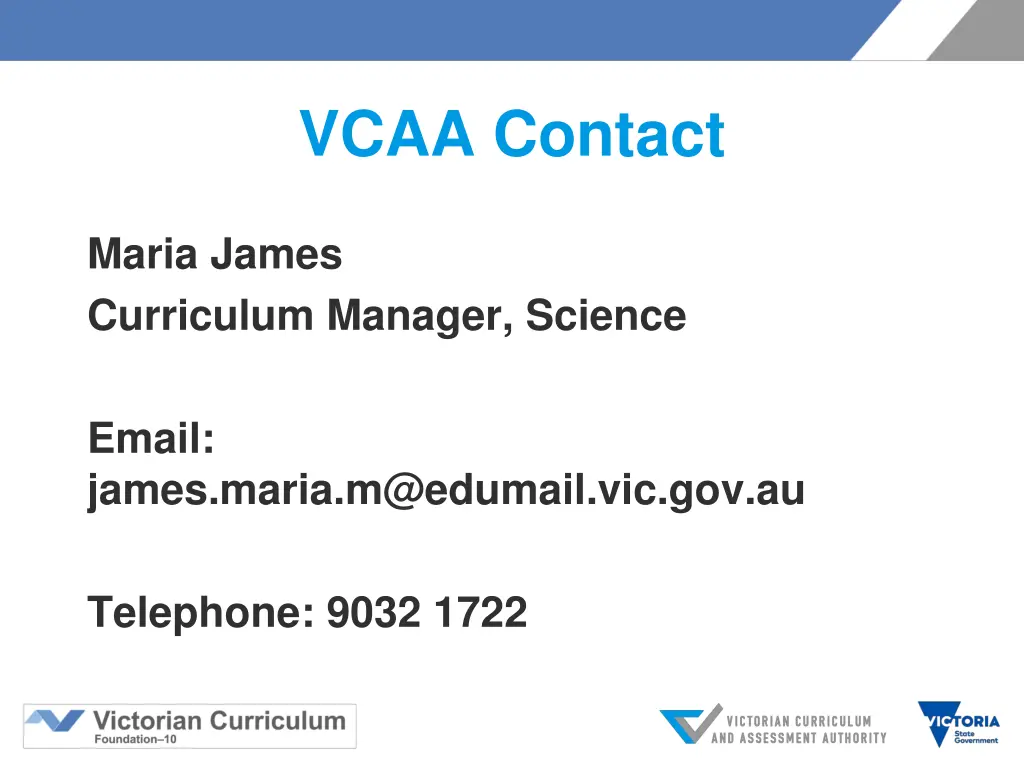 vcaa contact