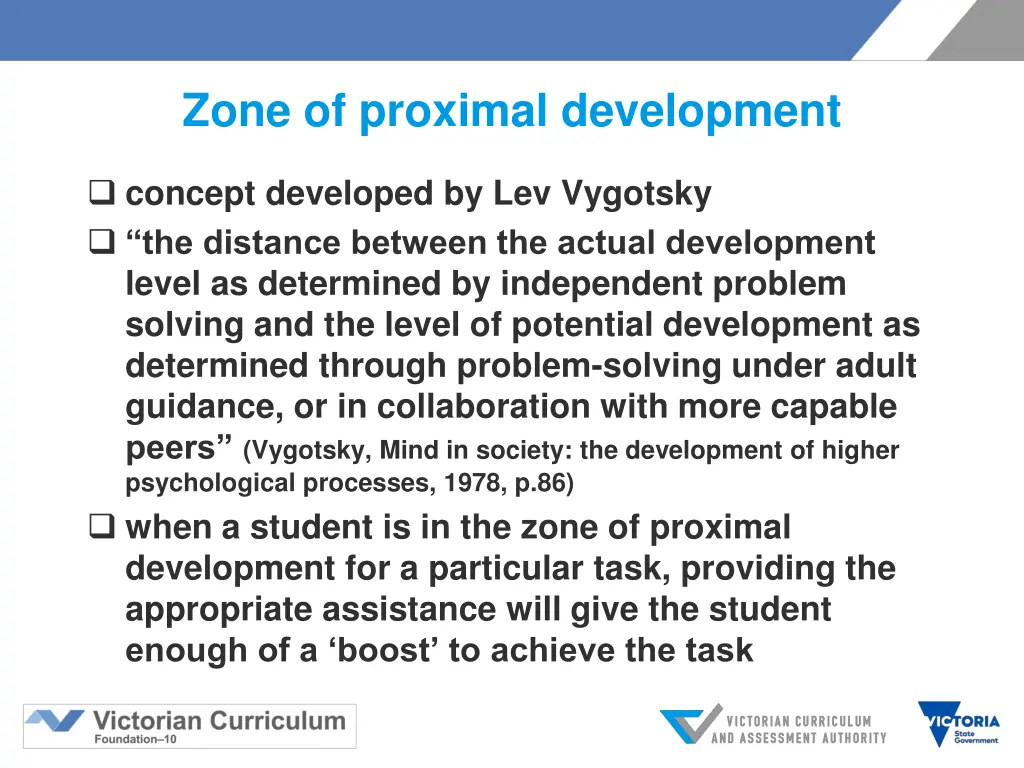 zone of proximal development