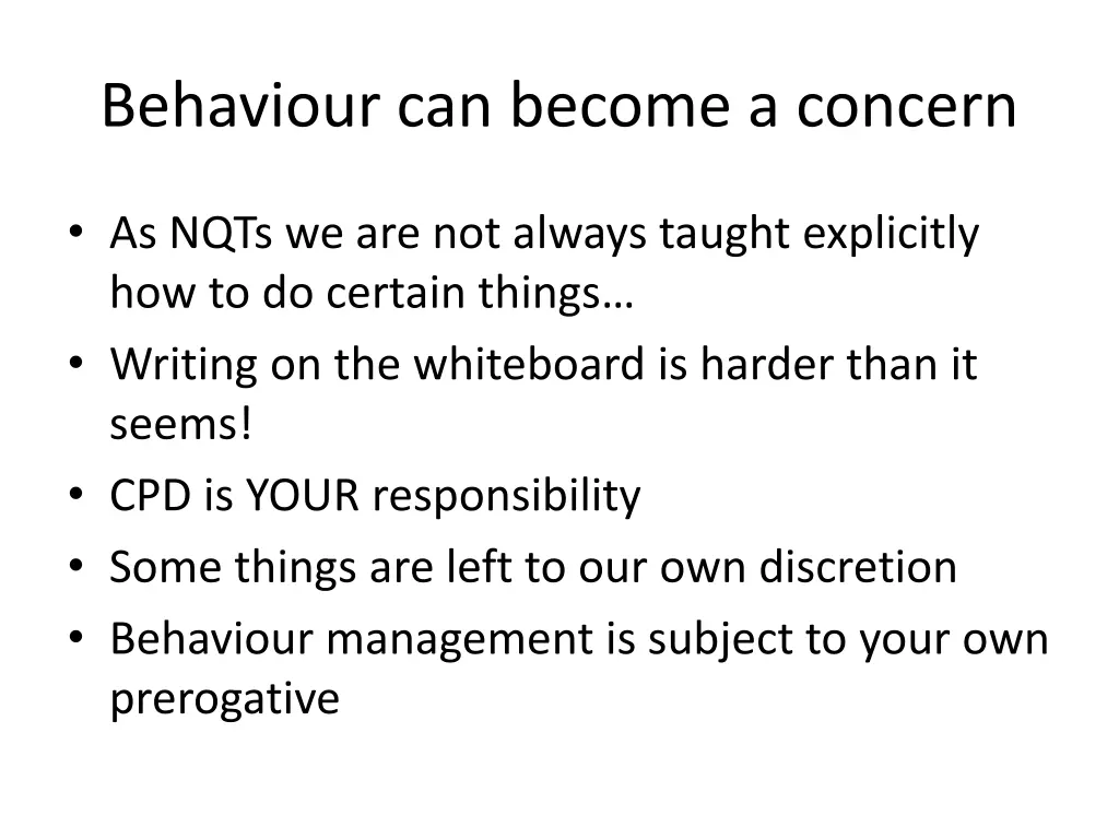 behaviour can become a concern