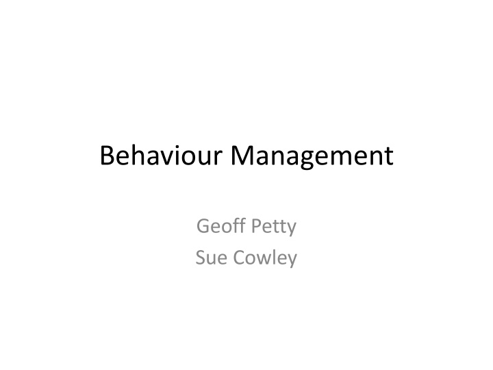 behaviour management