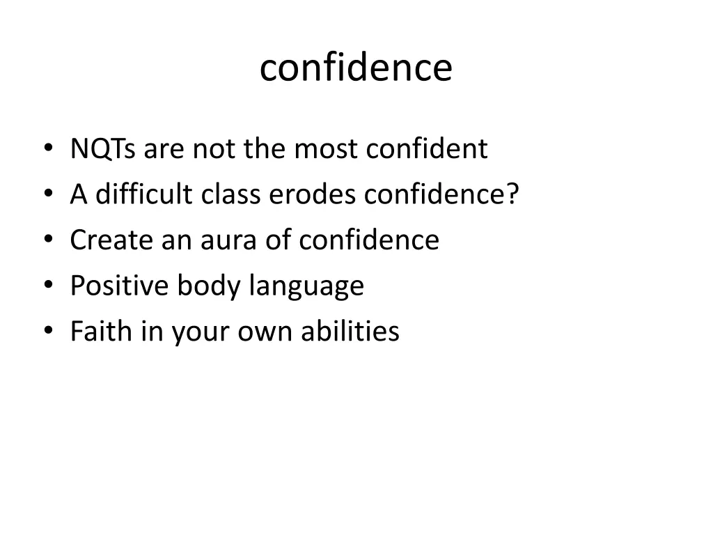 confidence