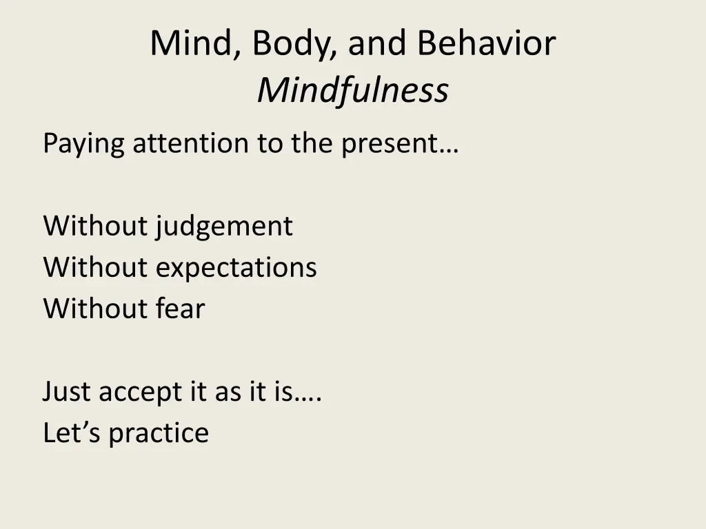 mind body and behavior mindfulness