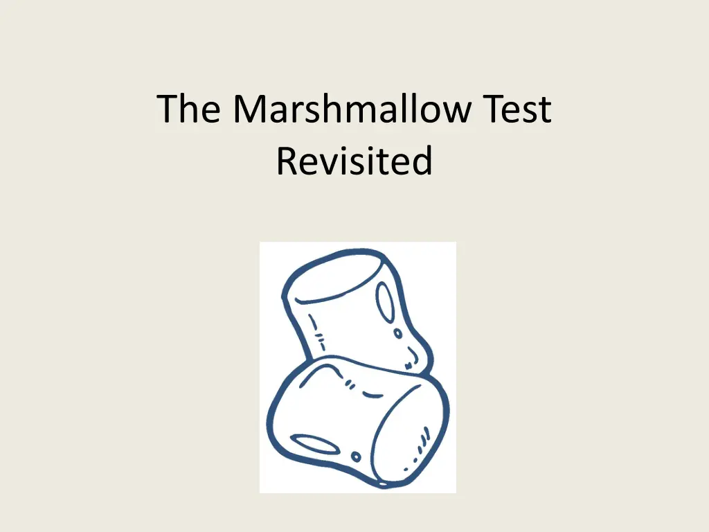 the marshmallow test revisited