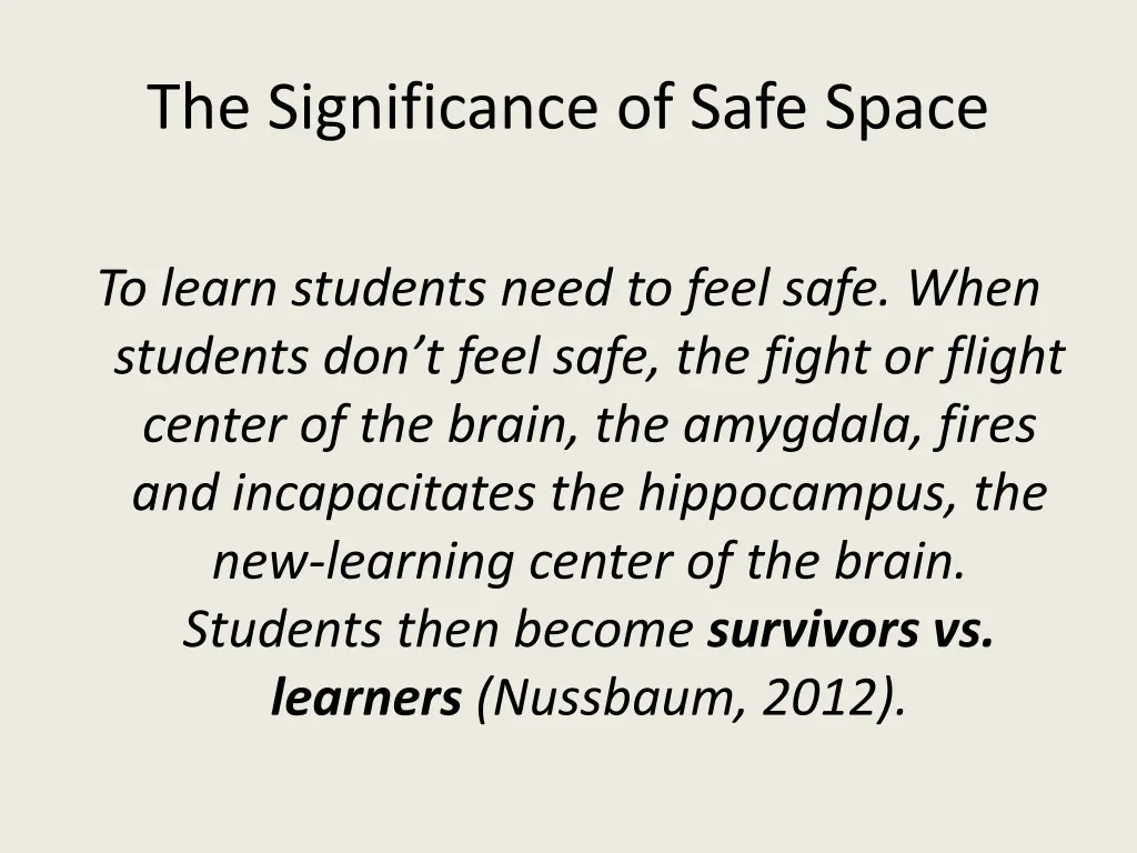 the significance of safe space