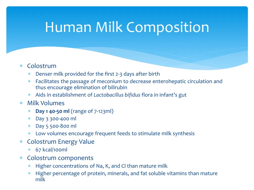 human milk composition 1