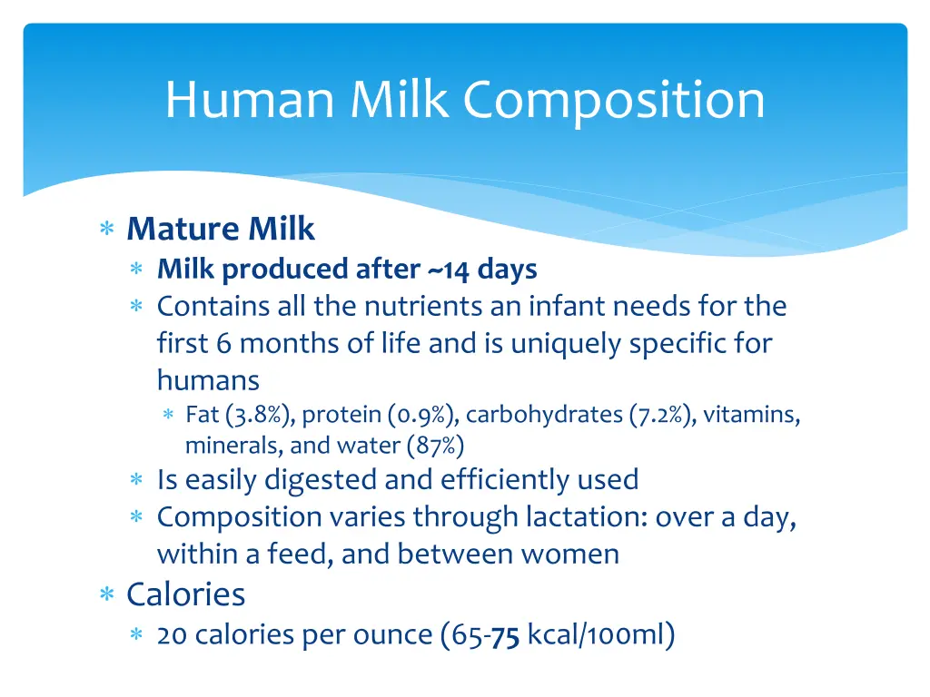 human milk composition 6